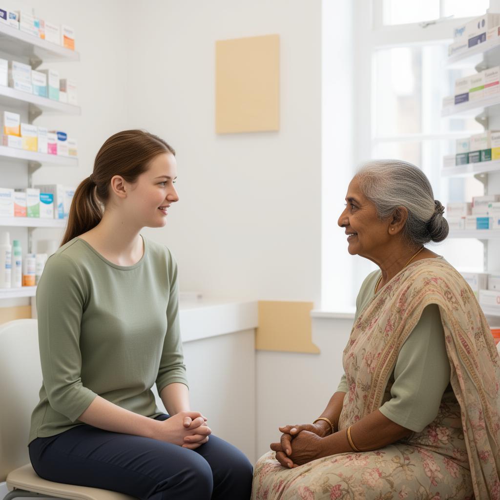 Pharmacist providing care